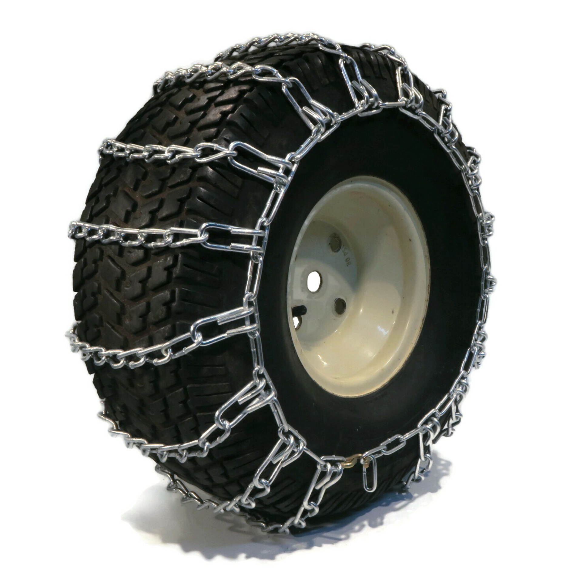 Pair of 2 Link Tire Chains for Snow Blowers, Lawn Tractors & Mowers, ATVs, UTVs