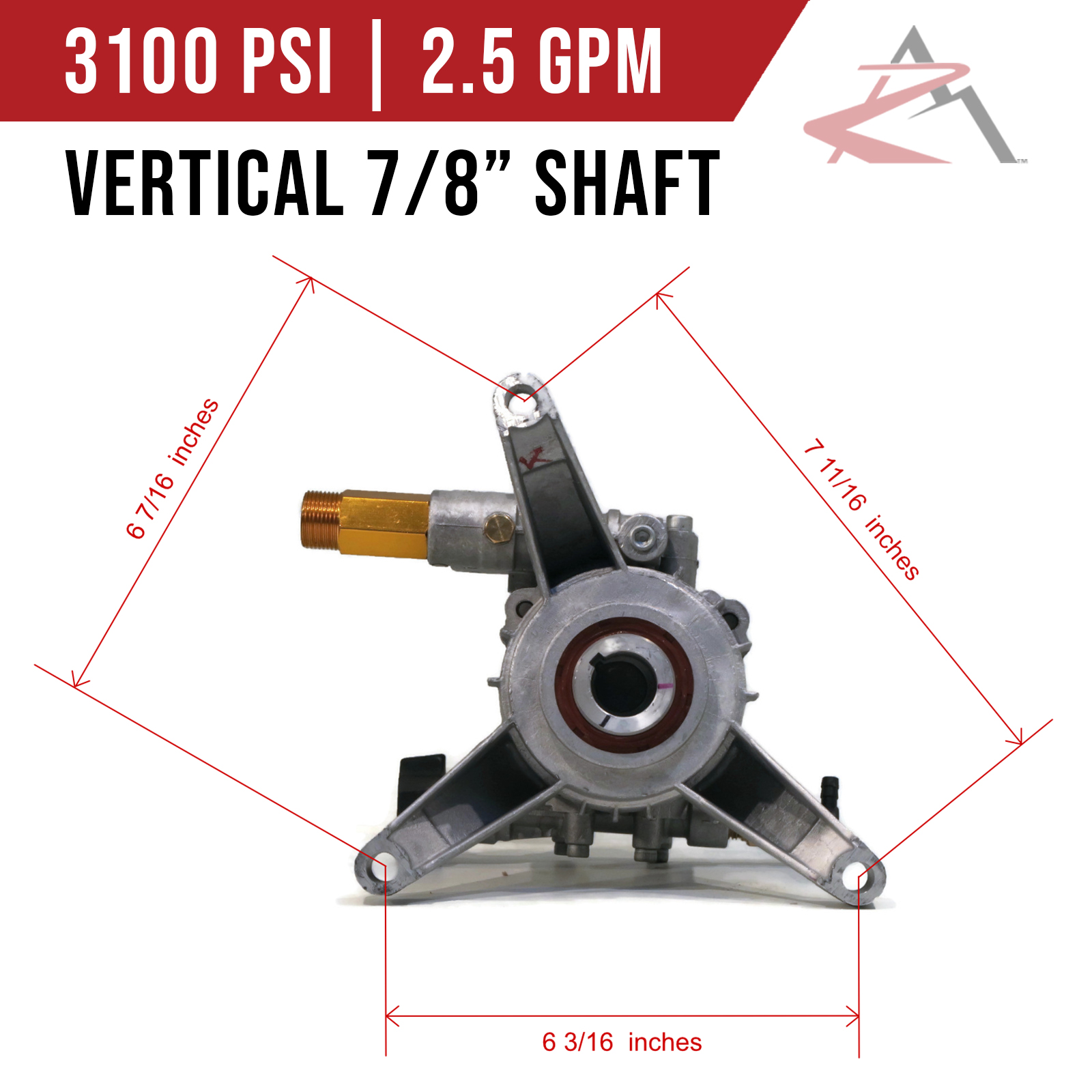 7/8" Welle 3100 PSI HOCHDRUCKREINIGER PUMPE für DeWalt, Excell 7107032, 7107969 - Bild 2 von 8