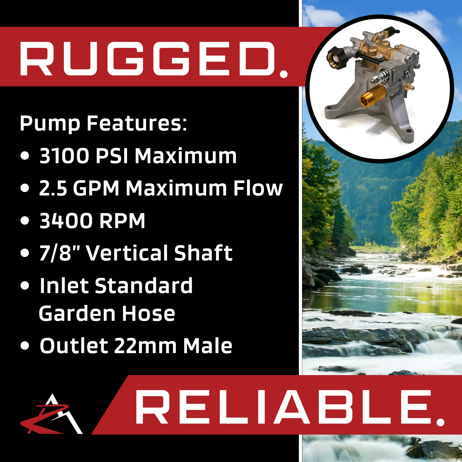 7/8" Welle 3100 PSI HOCHDRUCKREINIGER PUMPE für DeWalt, Excell 7107032, 7107969 - Bild 6 von 8