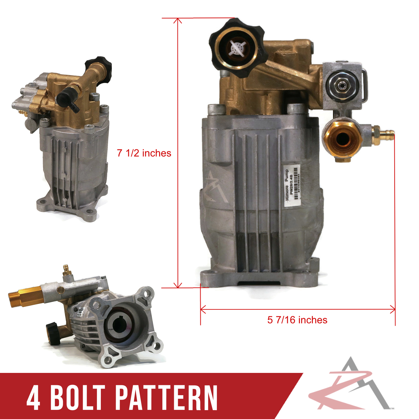 3/4" Shaft 3000 PSI PRESSURE WASHER PUMP for Comet AXD3522G, AXD2530GT, BXD2530 - Afbeelding 3 van 8