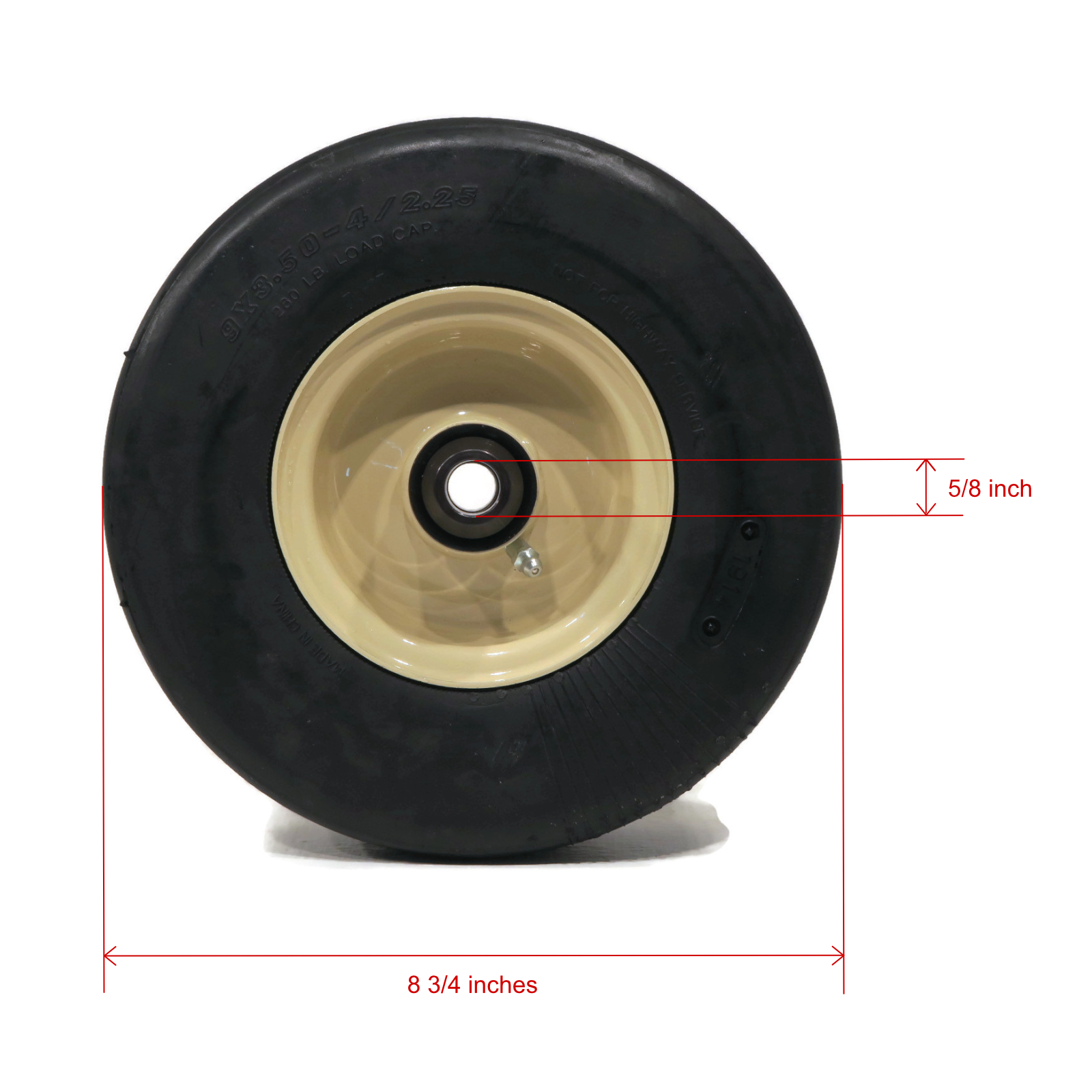 (Pack de 2) kits de roues de pont semi-pneumatiques OEM Grasshopper 603973 9x3,50-4/2,25 - Photo 2 sur 7